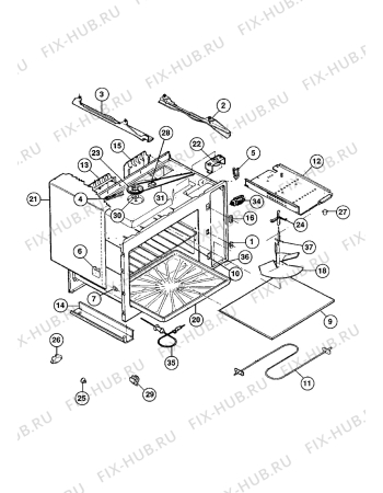 Взрыв-схема микроволновой печи Zanussi ZM34TBL - Схема узла Housing 001